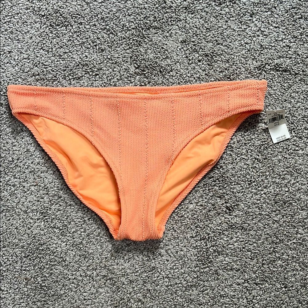 NWT Aerie full coverage Orange Textured Bikini Bottom medium